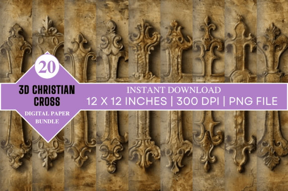 3D Christian Cross Digital Paper Bundle: A Versatile Tool for Creative Projects