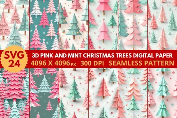 3D Christmas Trees Digital Paper: A Versatile and Creative Solution