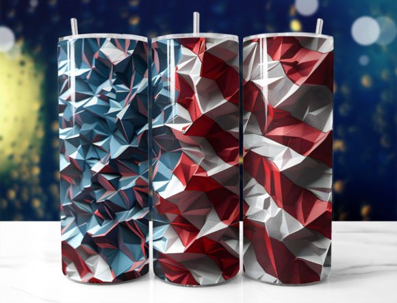 Add a Touch of Patriotic Spirit with 3D Patriotic Stars and Stripes Tumbler Wrap