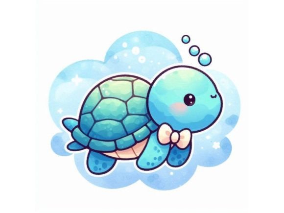 Adorable 3D Kawaii Turtle for Creative Projects