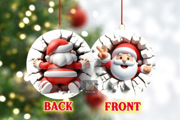 Both Side 3D Xmas Santa Ornament PNG: A Versatile Tool for Your Creative Projects