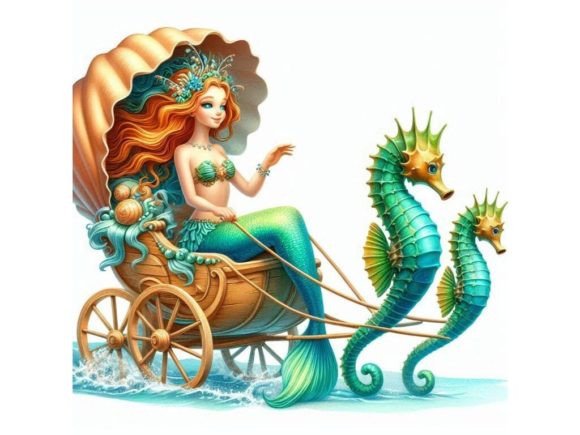 Discover the Magic of a 3D Mermaid in a Seashell Chariot Pulle