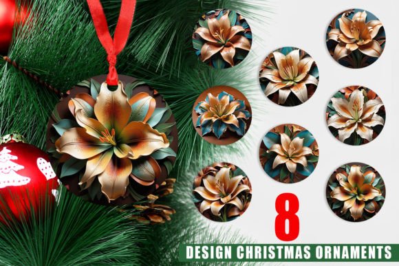 Enhance Your Christmas Decor with 3D Carved Lily Ornaments