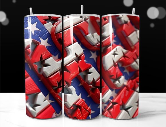 Enhance Your Tumbler with 3D USA Flag Wrap