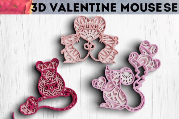 Explore 3D Valentine SVG Mouse DXF Designs