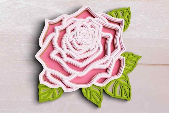 Explore the Beauty of 3D Rose SVG DXF 7 Layer