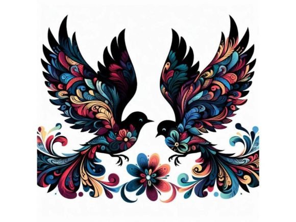 Exploring the Beauty and Versatility of Birds with Ornate 3D Floral Wings in a V