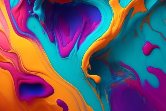 Exploring the Versatility of 3D Abstract Colorful Ink Texture in Modern Design