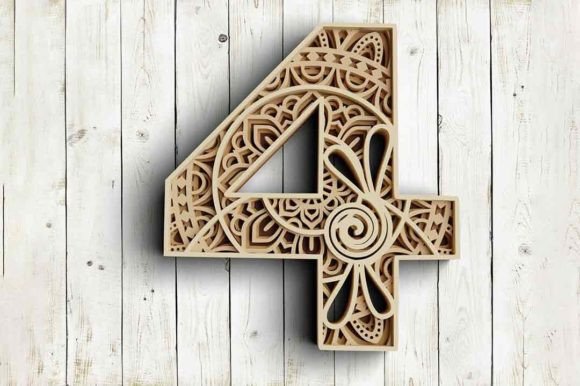 Exploring the Versatility of 3D Layered Floral Number Four SVG DXF