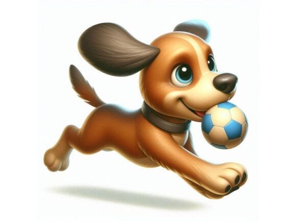 Exploring the Versatility of a 3D Dog Chasing a Ball on a White Background