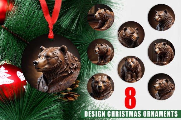 Ornament 3D Carved Bear: A Unique Addition to Your Christmas Decor