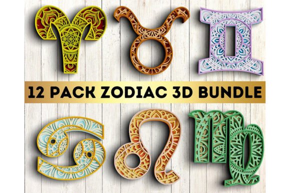 Strategic Use of 3D Zodiac SVG DXF 4 Layer, Horoscope SVG for Enhanced Creativity and Branding