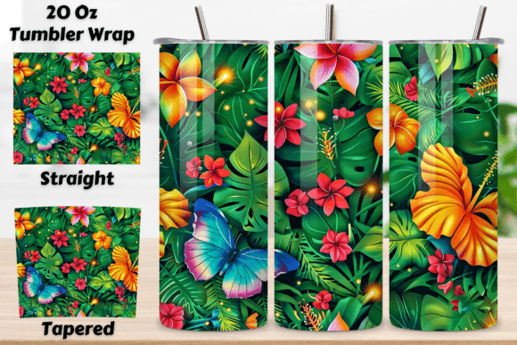 Transform Your Tumblers with 3D Floral Fantasy Tumbler Wrap Seamless