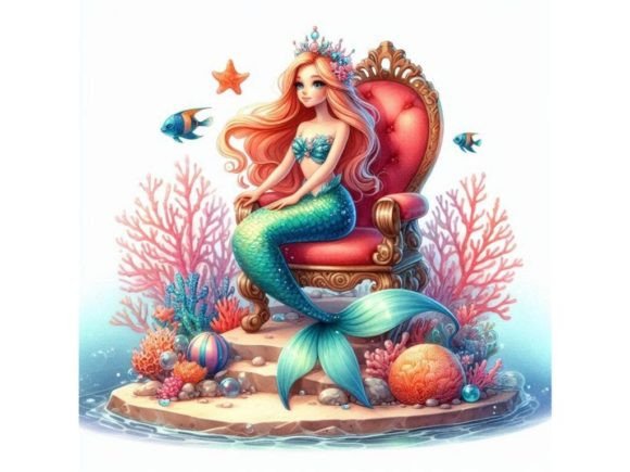Unlocking Creativity with A 3D Mermaid Sitting on a Coral Throne W