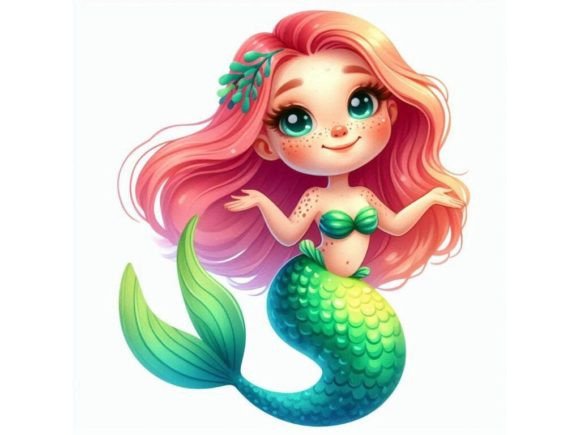 Unlocking Creativity with A Happy 3D Mermaid in a Bright Green T: A Versatile Asset for Modern Creators